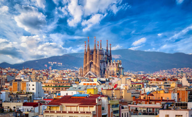 View of Barcelona city and the sea
