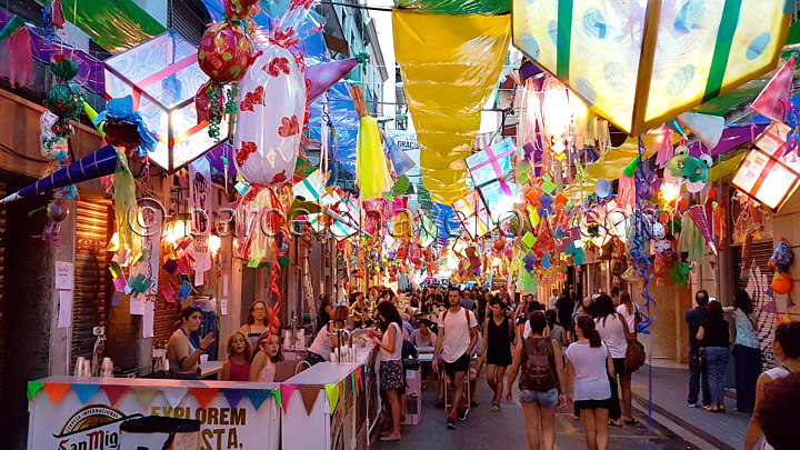 Barcelona street festival celebration